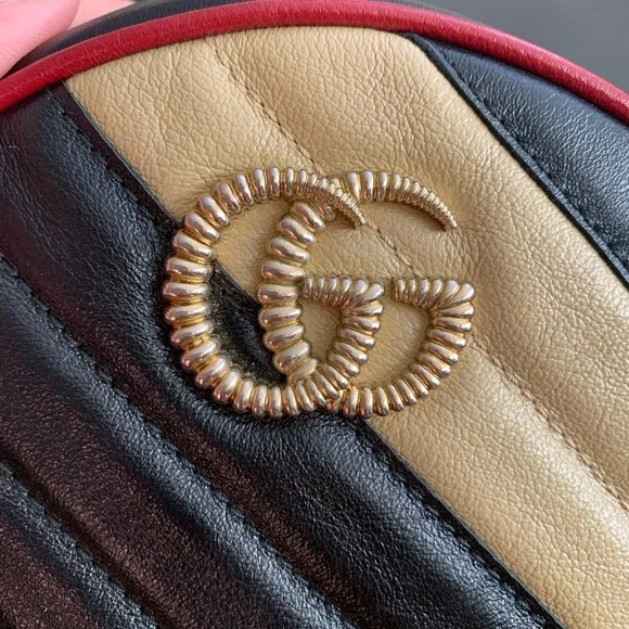 ‼️sold‼️Gucci Marmont Mini Round Striped - Picture 8 of 16